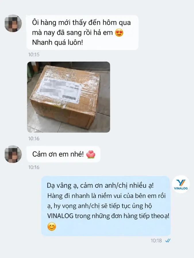 Phản hồi của khách hàng VINALOG